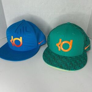 Nike True KD Kevin Durant set of 2  Blue and Green Hats.